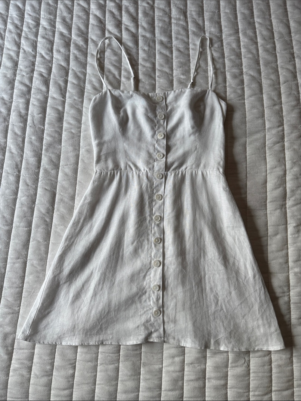 Reformation Linen Mini Dress Buttons